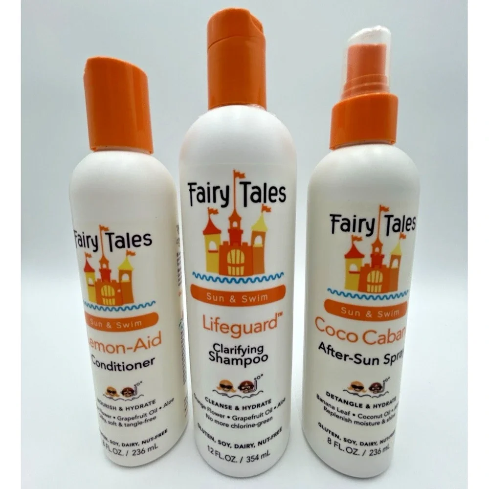 Fairy Tales Sun & Swim Shampoo 12oz & Conditioner 8oz Set &‎ After Sun Spray